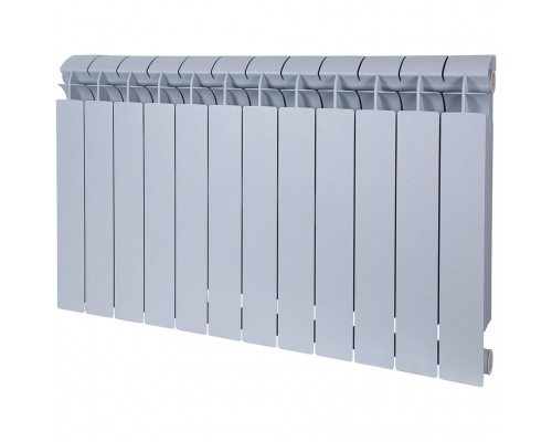 Радиатор биметаллический Global STYLE PLUS 500 12 секций боковое подключение (цвет cod.08 grigio argento opaco metallizzato 2676 (серый)) 155272 (155272)