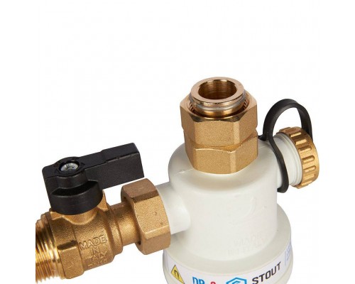 Фильтр -шламоотделитель с магнитом для настенных котлов STOUT SFW-0072-000020 G 3/4M-G 3/4RN-G 3/4M, (SFW-0072-000020)