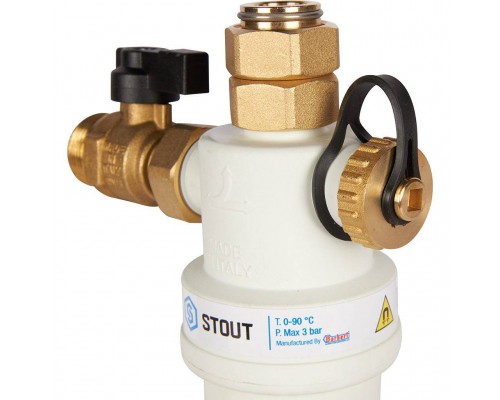Фильтр -шламоотделитель с магнитом для настенных котлов STOUT SFW-0072-000020 G 3/4M-G 3/4RN-G 3/4M, (SFW-0072-000020)