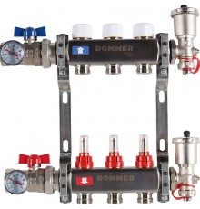 Коллектор из нержавеющей стали в сборе с расходомерами ROMMER 3 выхода (RMS-1210-000003)