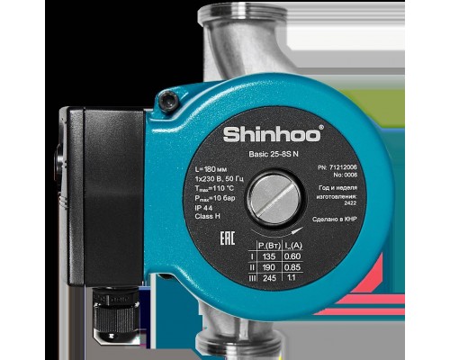 Циркуляционный насос SHINHOO BASIC 25-8S N 180 1x230V (71212006)