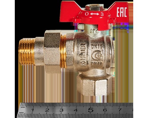 Кран шаровой угловой с американкой ROMMER ВР/НР, ручка бабочка 1/2 (RBV-0006-2610215) Кран шаровой угловой с американкой ROMMER ВР/НР, ручка бабочка 1/2 (RBV-0006-2610215)