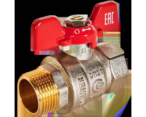 Кран шаровой ROMMER ВР/НР, ручка бабочка 3/4 (RBV-0004-2210220) Кран шаровой ROMMER ВР/НР, ручка бабочка 3/4 (RBV-0004-2210220)