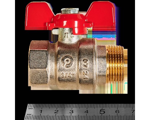 Кран шаровой ROMMER ВР/НР, ручка бабочка 3/4 (RBV-0004-2210220) Кран шаровой ROMMER ВР/НР, ручка бабочка 3/4 (RBV-0004-2210220)