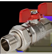 Кран шаровой полнопроходной с американкой STOUT SVB-1007-200020 ВР/НР ручка бабочка 3/4 (EPDM) (SVB-1007-200020)