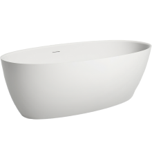 Ванна из искусственного камня Salini Alda 170x80 см, отдельностоящая, овальная, со сливом-переливом, с донным клапаном, матовая