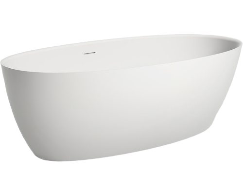 Ванна из искусственного камня Salini Alda 170x80 см, отдельностоящая, овальная, со сливом-переливом, с донным клапаном, матовая