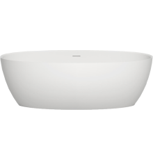 Ванна из искусственного камня Salini Alda Nuova S-Sense 180x90 см, отдельностоящая, овальная, со сливом-переливом, с донным клапаном, фурнитура белая