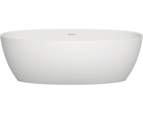 Ванна из искусственного камня Salini Alda Nuova S-Sense 180x90 см, отдельностоящая, овальная, со сливом-переливом, с донным клапаном, фурнитура белая