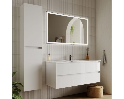 Мебель для ванной комнаты Sancos Cento 120 см белый глянец