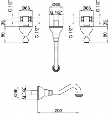 Смеситель для раковины Webert Dorian Dorian DO750404015 С ВНУТРЕННЕЙ ЧАСТЬЮ  хром