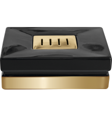 Мыльница Spirella Roma Black 1017982 черная, золотая