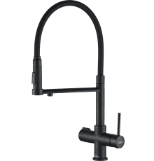 Смеситель для кухни Steel Hammer SH 2003 BLACK черный, с гибким изливом