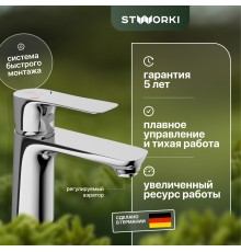 Смеситель для раковины STWORKI Берген BER-01cr хром