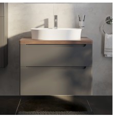 Тумба с раковиной STWORKI Берген 80 серая с темной столешницей, Bocchi Slim Line 1600-001-0126