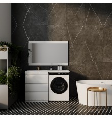 Мебель для ванной комнаты Style Line Даллас 130 Люкс Plus напольная, белая, 3 ящика L