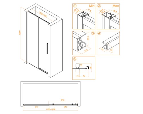 Душевая дверь RGW SV-12B 1200 Душевая дверь RGW SV-12B 1200