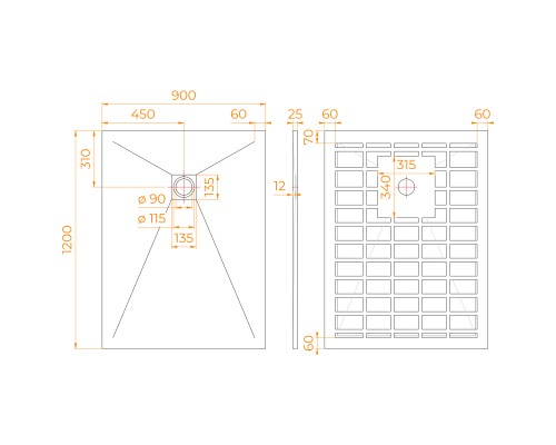 Душевой поддон прямоугольный STONE TRAY-G 900x1200 Душевой поддон прямоугольный STONE TRAY-G 900x1200