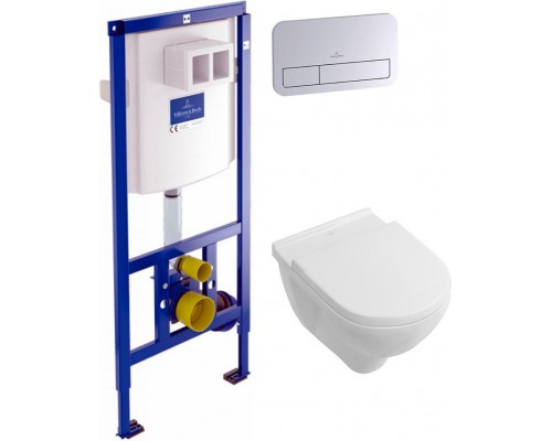 Комплект Унитаз подвесной Villeroy   Boch O.Novo 5660 H101 alpin + Кнопка Viconnect 9224 9061 хром + Инсталляция 9224 6100