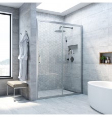 Душевая дверь в нишу Vegas Glass ZP NOVO 125 07 01 125 см, профиль матовый хром, стекло прозрачное