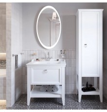 Мебель для ванной комнаты VitrA Valarte 80 матовая белая с зеркалом DIWO Ярославль 60 с подсветкой
