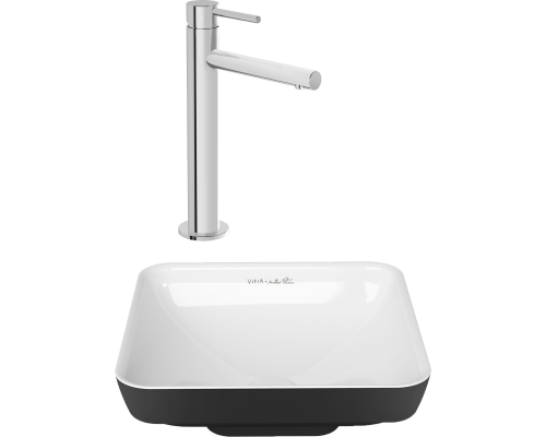 Комплект Раковина VitrA Water jewels 4441B097 квадратная + Смеситель VitrA Origin для раковины