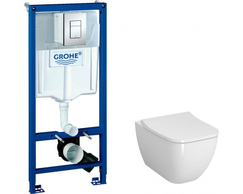 Комплект Унитаз подвесной VitrA Shift 7742B003-0075 белый глянцевый + Крышка Integra Square 191-003-009 с микролифтом + Инсталляция Grohe Rapid SL 38772001 3 в 1 с кнопкой смыва
