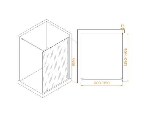 Душевая перегородка RGW WA-010 1400