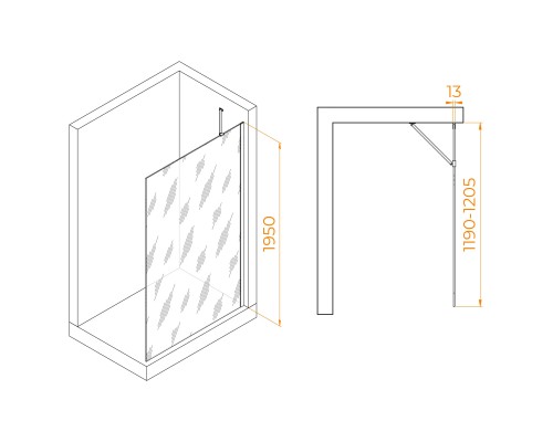 Душевая перегородка RGW WA-110Gb 1200