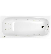 Акриловая ванна WHITECROSS Layla Slim SMART 180x80 см, с гидромассажем, с каркасом, со сливом-переливом, фурнитура бронза