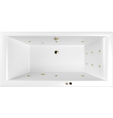 Акриловая ванна WHITECROSS Savia Duo LINE 170x80 см, с гидромассажем, с каркасом, со сливом-переливом, фурнитура бронза
