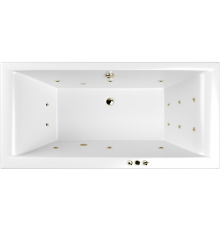 Акриловая ванна WHITECROSS Savia Duo SMART 170x80 см, с гидромассажем, с каркасом, со сливом-переливом, фурнитура бронза