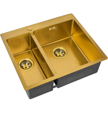 Мойка кухонная Zorg Inox PVD SZR-59-2-51-R BRONZE R, бронза