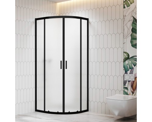 Душевой уголок стекло, полукруглый с раздвижными дверями на роликах - RGW CL-56B 800x800