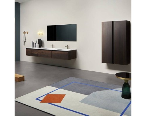 Antonio Lupi Atelier Комплект подвесной мебели с тумбами под раковину, 2 раковинами NUVOLA, зеркальным шкафом MANTRA, пеналом ATELIER, светильником BOLLA1, 90 см, цвет: Rovere thermo. ND301SA, BOLLA1, ATIL290.C.4/rov ther.Nero opaco+ATL1.DX/rover ther, Antonio Lupi Atelier Комплект подвесной мебели с тумбами под раковину, 2 раковинами NUVOLA, зеркальным шкафом MANTRA, пеналом ATELIER, светильником BOLLA1, 90 см, цвет: Rovere thermo. ND301SA, BOLLA1, ATIL290.C.4/rov ther.Nero opaco+ATL1.DX/rover ther,