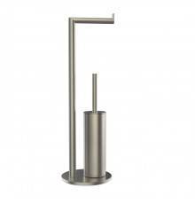 Gessi Emporio accessories Стойка с держателем для туалетной бумаги и ершиком, цвет: Finox Brushed Nickel. 38942#149