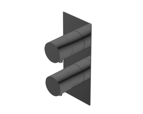 Ritmonio Diametro35 S Смеситель для душа, встраиваемый, термостатический, на 2-3 источника, внешняя часть, цвет: Brushed Black Chrome. PR47HG101BLX