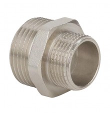Ниппель резьбовой латунный Gappo НР1 х3/4  никелированный. G2205