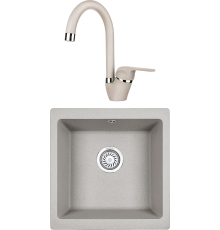Комплект Мойка кухонная Granula 4451, базальт + Смеситель 1024, базальт