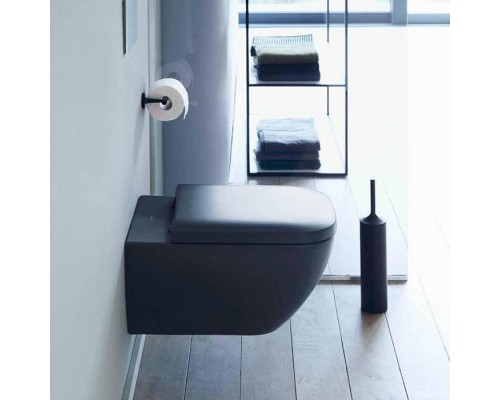 Duravit Happy D.2 Plus Унитаз подвесной rimless 36.5x54см, , вкл. крепление Durafix, с покрытием WG, цвет: антрацит матовый. 22220989001