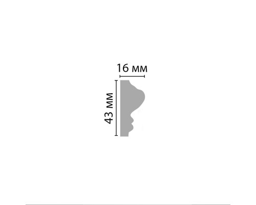 Молдинг гладкий DECOMASTER A030 (43*16*2000мм)