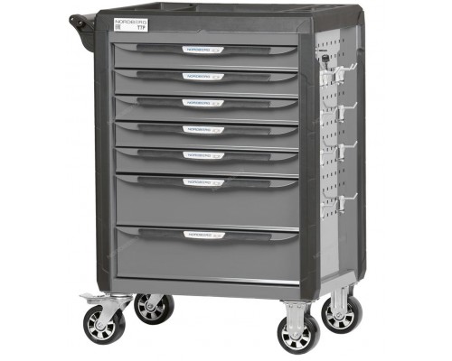 Тележка инструментальная, 7 выдвижных ящиков, с системой защиты от опрокидывания, серая NORDBERG T7P
