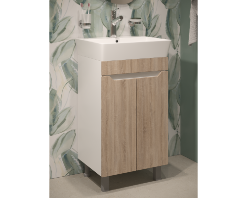 Тумба с раковиной DIWO Архангельск 50 белая, сонома