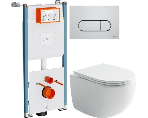 Комплект Унитаз подвесной Ceramicanova UP Rimless CN4007 белый + Инсталляция VitrA V-Fix Core 732-5800-01PV + Кнопка Root Round 740-2280 хром Комплект Унитаз подвесной Ceramicanova UP Rimless CN4007 белый + Инсталляция VitrA V-Fix Core 732-5800-01PV + Кнопка Root Round 740-2280 хром