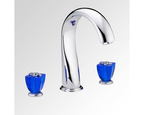 THG Pуtale de cristal bleu Смеситель для ванны, 3 отв., цвет: хром/синий хрусталь. U6B-A02-25SG THG Pуtale de cristal bleu Смеситель для ванны, 3 отв., цвет: хром/синий хрусталь. U6B-A02-25SG