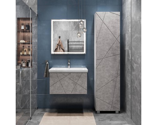 Мебель для ванной комнаты Vigo Geometry 60 подвесная, бетон, раковина Como 60