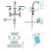 THG Metropolis a manettes cristal clair Смеситель для раковины, 3 отв., цвет: хром/прозрачный хрусталь. A2B-A02-151M