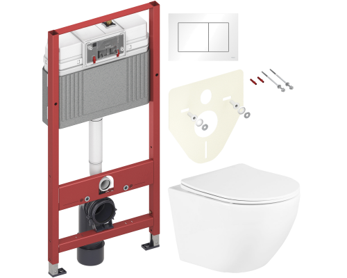 Комплект Унитаз подвесной BelBagno Uno BB3105CHR/SC + Инсталляция TECE Base 9400413 4 в 1 с кнопкой смыва Комплект Унитаз подвесной BelBagno Uno BB3105CHR/SC + Инсталляция TECE Base 9400413 4 в 1 с кнопкой смыва