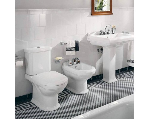 VilleroyBoch Hommage Сиденье с крышкой для унитаза, SoftClose, цвет: белый/нержавеющая сталь. 8809S1R1