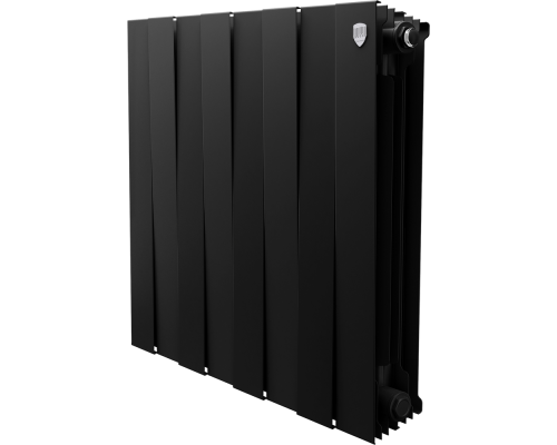 Радиатор биметаллический Royal Thermo Piano Forte 500 noir sable 8 секций, черный